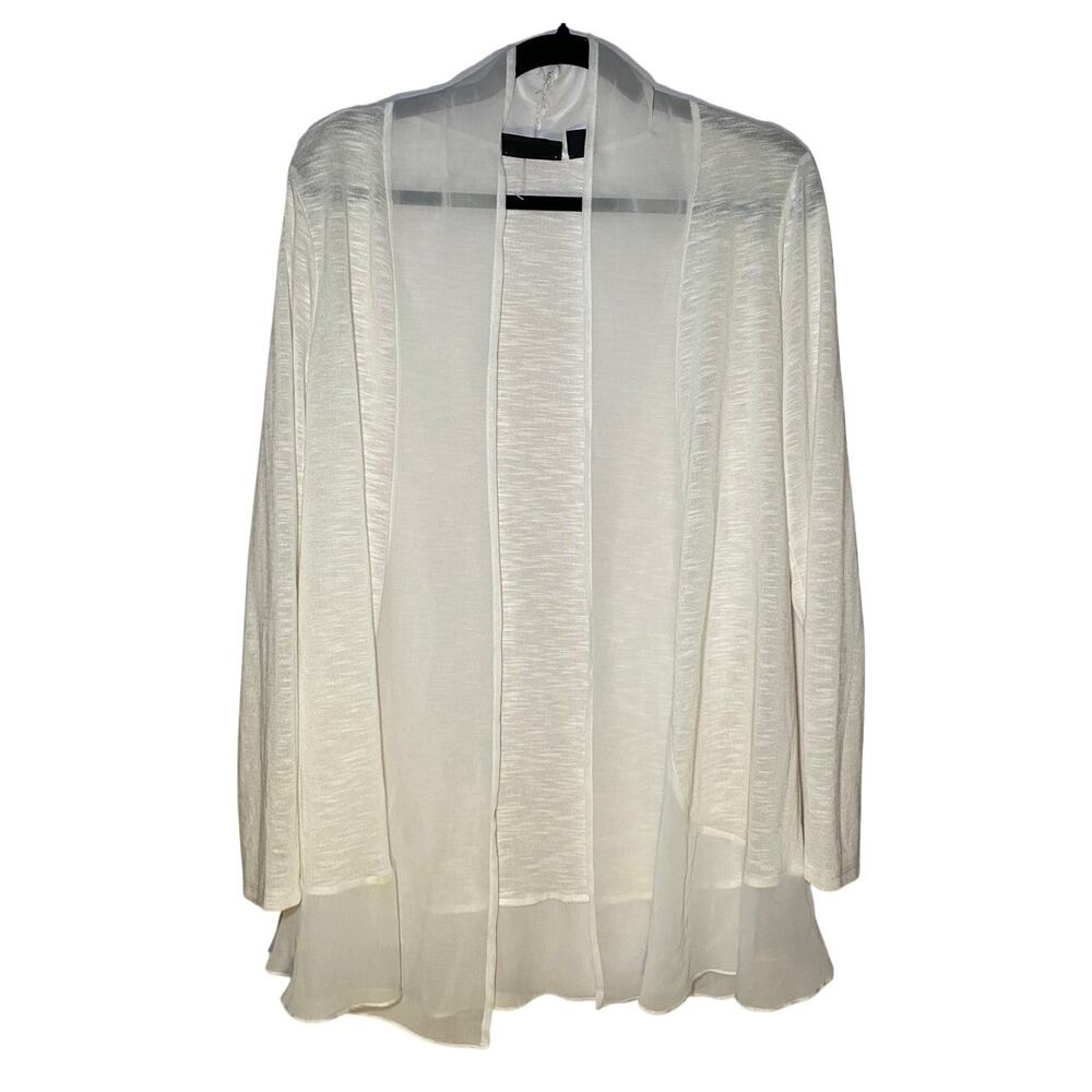 Metaphor - White Sheer Detail - Lightweight Cardigan - L